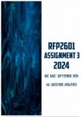 RFP2601 Assignment 3 &lpar;Portfolio&rpar; 2024 &vert; Due September 2024