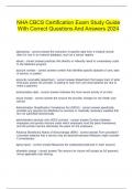  NHA CBCS Certification Exam Study Guide With Correct Questions And Answers 2024