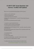 tCADC&sol;CADC Exam Questions And Answers&period; Verified And Updated&period;