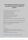 TEAS English and Language Usage Exam Questions And Answers&period; Verified and Updated&period;