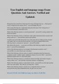 Teas English and language usage Exam Questions And Answers&period; Verified and Updated