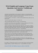 TEAS English and Language Usage Exam Questions And Answers&period; Verified and Updated&period;