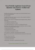 Texas Pesticide Applicator General Exam Questions And Answers&period; Verified And Updated&period;