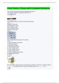 Color Vision 1 Exam with Complete Solutions