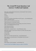 The Actual PE Exam Questions And Answers&period; Verified and Updated&period;
