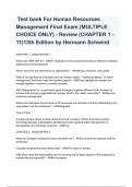 Test bank For Human Resources Management Final Exam &lpar;MULTIPLE CHOICE ONLY&rpar; - Review &lpar;CHAPTER 1 - 11&rpar;13th Edition by Hermann Schwind
