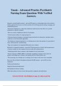 Tusaie - Advanced Practice Psychiatric Nursing Exam Questions With Verified Answers