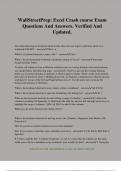 WallStreetPrep&colon; Excel Crash course Exam Questions And Answers&period; Verified And Updated&period;