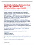 Real Estate Marketing&colon; Commercial Real Estate &lpar;SAE&rpar; Questions With 100&percnt;Verified AnswersA&plus;GRADED