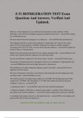 Z-51 REFRIGERATION TEST Exam Questions And Answers&period; Verified And Updated&period;