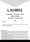 LJU4802 Assignment 1 &lpar;ANSWERS&rpar; Semester 2 2024 - DISTINCTION GUARANTEED&period;