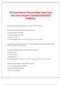 COT Exam Review- Pharmacology&sol; Latest Exam  with Correct Answers&sol; Updated 2024&sol;2025&sol;  Graded A&plus;