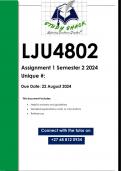 LJU4802 Assignment 1 &lpar;QUALITY ANSWERS&rpar; Semester 2 2024