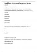 Lead Paint Abatement Supervisor Review exam 