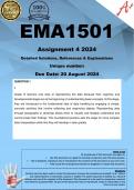 EMA1501 Assignment 4 &lpar;COMPLETE ANSWERS&rpar; 2024  - DUE 20 August 2024