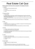 Real Estate Cali Quiz 20 Verified and 100&percnt; Correct Q & A&comma; Complete Document for Exam