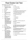 Real Estate Cali Test Verified and 100&percnt; Correct Q & A&comma; Complete Document for Exam