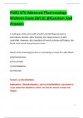 NURS 676 Advanced Pharmacology Midterm Exam &lpar;WCU&rpar; &commat;Question And Answers