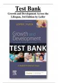 Test Bank For Growth and Development Across the Lifespan&comma; 3rd Edition By Gloria Leifer&semi; Eve Fleck All Chapters 1-16 LATEST