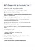 EVIT&colon; Study Guide for Aesthetics Part 1 questions and answers graded A&plus; 2024&sol;2025