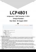 LCP4801 Assignment 1 &lpar;QUIZ ANSWERS&rpar; Semester 2 2024 - DISTINCTION GUARANTEED