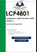 LCP4801 Assignment 1 &lpar;100&percnt; QUIZ QUALITY ANSWERS&rpar; Semester 2 2024