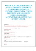 FCIC&sol;NCIC EXAM 2024-2025 WITH  ACTUAL CORRECT QUESTIONS  AND VERIFIED DETAILED  ANSWERS &vert;FREQUENTLY TESTED  QUESTIONS AND SOLUTIONS  &vert;ALREADY GRADED  A&plus;&vert;NEWEST&vert;GUARANTEED PASS  &vert;LATEST UPDATE