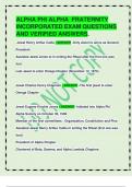 ALPHA PHI ALPHA FRATERNITY  INCORPORATED EXAM QUESTIONS  AND VERIFIED ANSWERS&period;