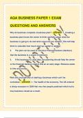 AQA BUSINESS PAPER 1 EXAM QUESTIONS AND ANSWERS