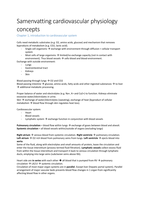 Samenvatting cardiovascular physiology concepts