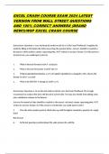 EXCEL CRASH COURSE EXAM 2024 LATEST VERSION FROM WALL STREET QUESTIONS AND 100&percnt; CORRECT ANSWERS &lpar;BRAND NEW&excl;&excl;&rpar;&sol;WSP EXCEL CRASH COURSE