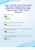 Exam 2&colon; NUR2392&sol; NUR 2392 &lpar;Latest 2024&sol; 2025 Update&rpar; Multidimensional Care II Complete Review&vert; Questions and Verified Answers&vert; Grade A &vert; 100&percnt; Correct- Rasmussen