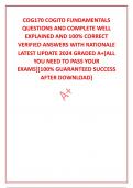 COG170 COGITO FUNDAMENTALS QUESTIONS AND COMPLETE WELL EXPLAINED AND 100&percnt; CORRECT VERIFIED ANSWERS WITH RATIONALE  LATEST UPDATE 2024 GRADED A&plus;&lbrack;ALL YOU NEED TO PASS YOUR EXAMS&rsqb;&lbrack;100&percnt; GUARANTEED SUCCESS AFTER DOWNLOAD&rsqb;