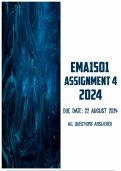 EMA1501 Assignment 4 2024 &vert; Due 20 August 2024