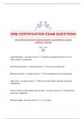 SSM CERTIFICATION EXAM QUESTIONS WITH GUARANTEED ACCURATE ANSWERS&vert; VERIFIED