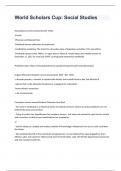 World Scholars Cup&colon; Social Studies exam 2024 with 100&percnt; correct answers