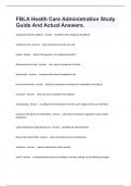 FBLA Health Care Administration Study Guide And Actual Answers&period;