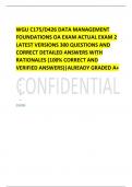 WGU C175&sol;D426 DATA MANAGEMENT FOUNDATIONS OA EXAM ACTUAL EXAM 2 LATEST VERSIONS 300 QUESTIONS AND CORRECT DETAILED ANSWERS WITH RATIONALES &lpar;100&percnt; CORRECT AND VERIFIED ANSWERS&rpar;&vert;ALREADY GRADED A&plus; 2 reviews