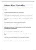 Science - World Scholars Cup exam 2024 with 100&percnt; correct answers