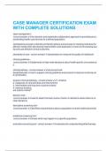 CASE MANAGER CERTIFICATION EXAM WITH COMPLETE SOLUTION