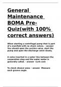 General Maintenance BOMA Pre-Quiz&lpar;with 100- correct answers&rpar;&period;