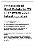 Principles of Real Estate in TX I &lpar;answers 2024 latest update&rpar;&period;