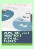 DCPO TEST 2024 QUESTIONS WITH ALL PASSED ANSWERS&excl;&excl;