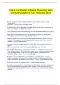  CSLB Contractor B Exam Plumbing With Verified Questions And Answers 2024