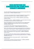 2024 NUTRITION 101 STRAIGHTERLINE EXAM WITH CORRECT ANSWERS