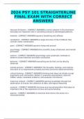 2024 PSY 101 STRAIGHTERLINE FINAL EXAM WITH CORRECT ANSWERS