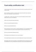 Food safety certification test 2024 with 100&percnt; correct answers
