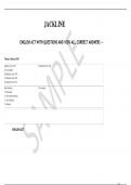 ENGLISH ACT WITH QUESTIONS AND 100&percnt; ALL CORRECT ANSWERS