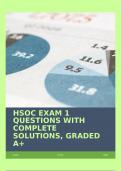 HSOC EXAM 1 QUESTIONS WITH COMPLETE SOLUTIONS&comma; GRADED A&plus;