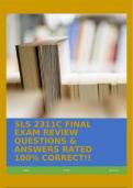 SLS 2311C FINAL EXAM REVIEW QUESTIONS & ANSWERS RATED 100&percnt; CORRECT&excl;&excl;